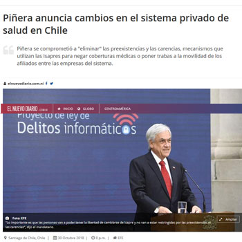 Piñera anuncia cambios en sistema privado de salud